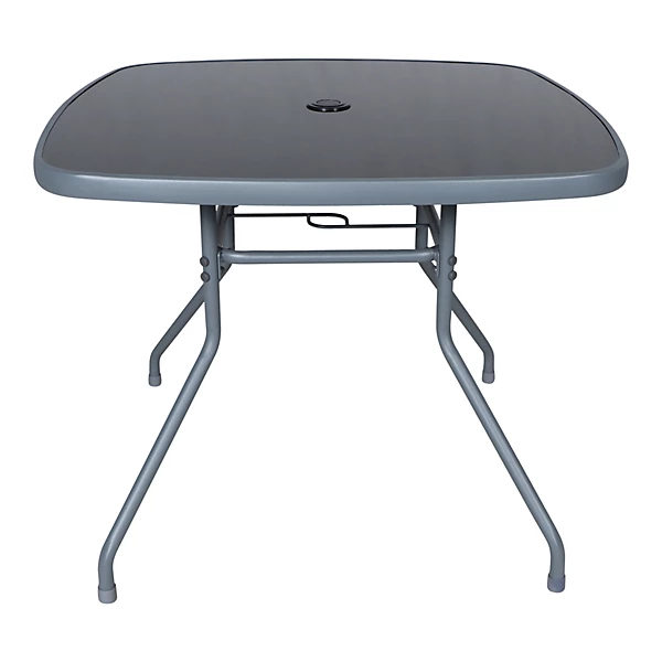 Colorado Grey Metal 4 seater Dining set with Grey Parasol - Image 4