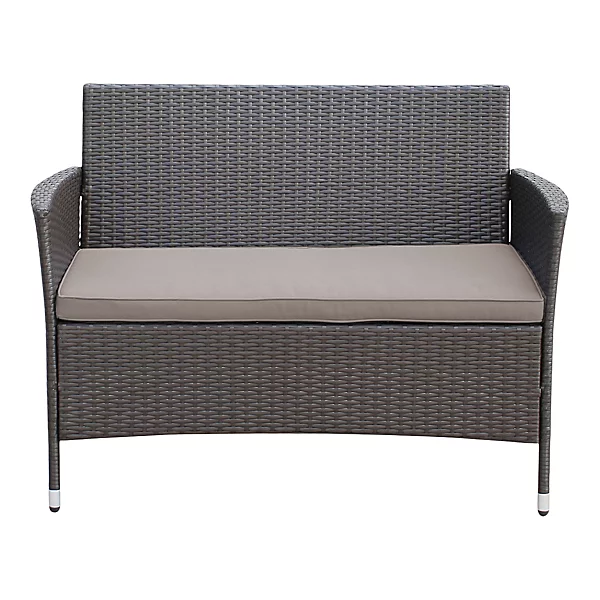 Derry Matt Light black Rattan effect 4 Seater Coffee set - Image 4
