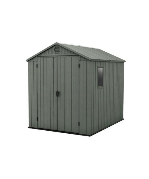 Keter 6’x8′ Darwin Heavy Duty Plastic Garden Shed – Green-oakleysgardenmachine- Free shipping
