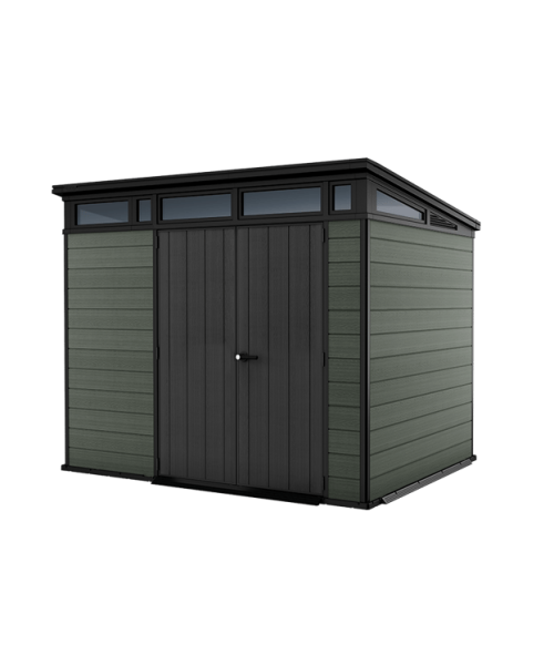 Keter 9x 7 Cortina Heavy Duty Plastic Pent Shed – Dark Green